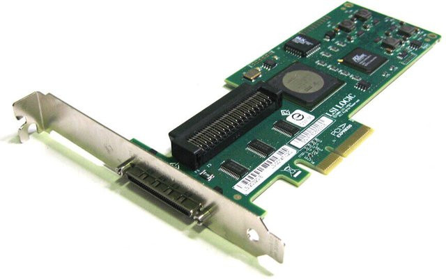 LSI Logic SCSI LVD/SE Controller LSI20320IE 43946-001 PCI Express x4 RAID Controller Card in Grün - Bild 1