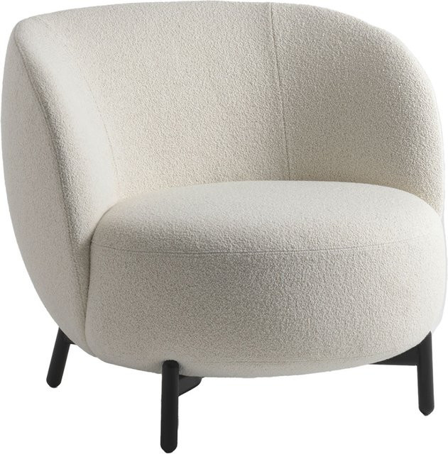Kartell Lunam Sessel Orsetto Lounge Sessel mit Bouclé-Bezug in Weiß und Metallgestell - Bild 1