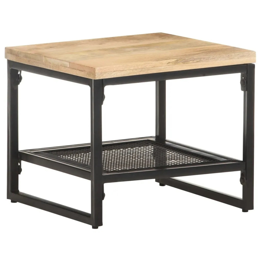 vidaXL Beistelltisch aus Mangoholz in Braun und Schwarz B/T/H: 40 x 40 x 35 cm - Bild 2