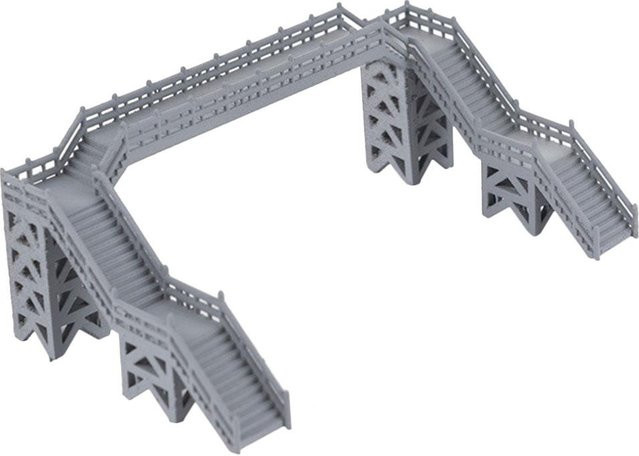 Kidsly Miniatur-Eisenbahn-Fußgängerbrücke, Spielzeugmodell, 1:87, Kunststoff, ab 6 Jahren - Bild 1