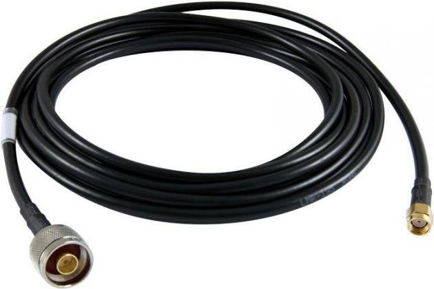 ALLNET Koaxialkabel LMR-195 mit SMA Male und N-Type Male, Länge: 10 m, Schwarz - Bild 1