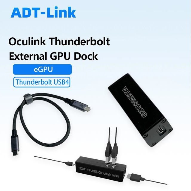 SPEEDIER Oculink Thunderbolt USB4 Adapter für externe Grafikkarten-Erweiterung mit JHL6340 7440 Chip, Schwarz - Bild 1