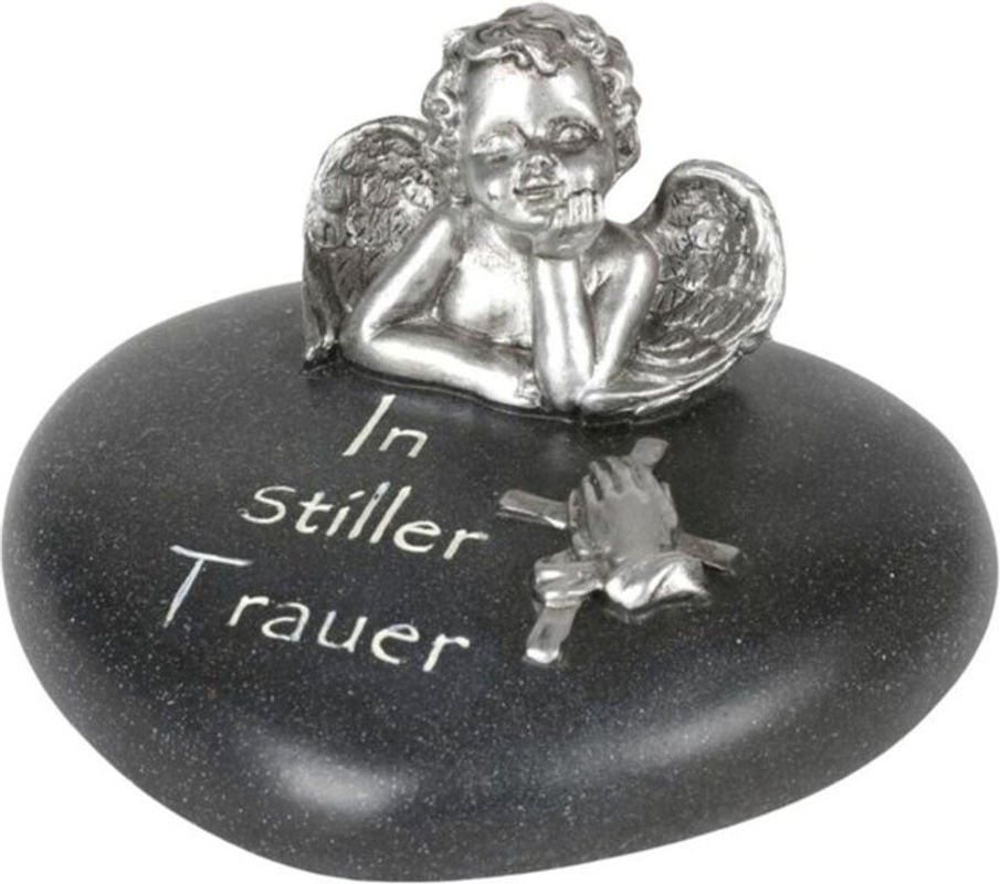 BURI Spruchstein Herz in Steinoptik als Grabschmuck und Gedenkstein, Farbe: Anthrazit, B/H: 12 x 10 cm - Bild 1