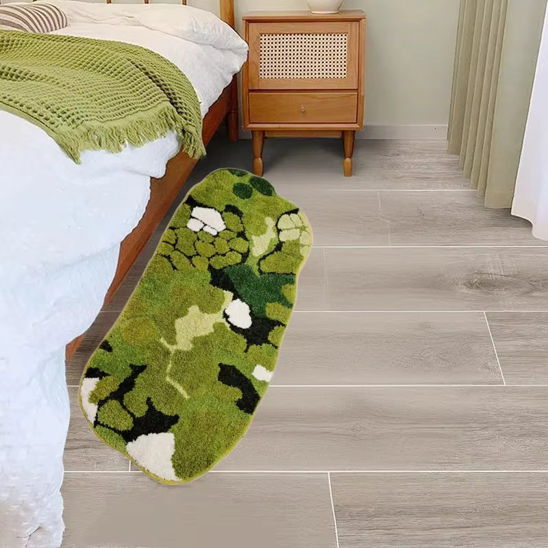 VIKAMA Moderner Teppich mit grünem Animal Print für Wohnzimmer, Schlafzimmer und Flur - Bild 2