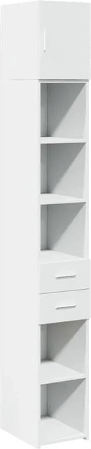 vidaXL Hochschrank Schmal Weiß aus Holzwerkstoff B/T/H: 30 x 42,5 x 225 cm - Bild 1