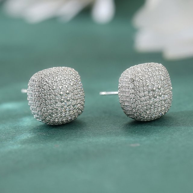 YoYo Ohrstecker, Zirkonia, silberfarben, Unisex - Bild 1