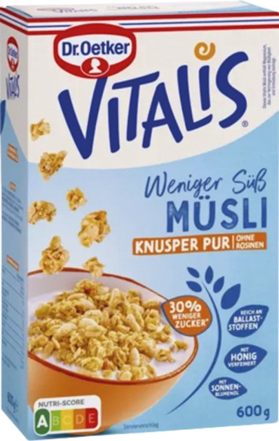 Dr. Oetker Vitalis Knusper Pur Müsli ohne Rosinen 600 g - Bild 1