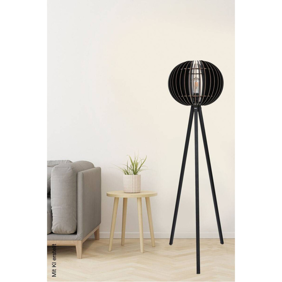 Opviq Stehlampe Schwarz aus MDF mit E27 Fassung, B/T/H: 36 x 36 x 145 cm - Bild 3
