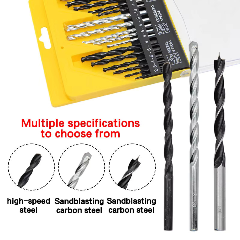 Mr Drill 16-teiliges Bohrer-Set mit Dreipunkt-Holzbohrern und Spiralbohrern für Holz und Metall inklusive Lokalisierungswerkzeug und Kunststoff-Bits - Bild 3