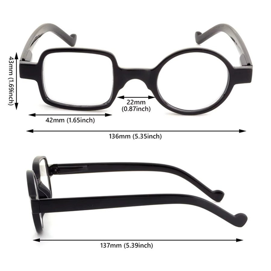 Lesebrille, quadratischer Rahmen, Vollrand, Kunststoff - Bild 4
