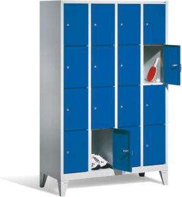 C+P Fächerschrank Classic mit 16 Fächern und Türen, Farbe Front Lichtblau und Korpus Lichtgrau, H x B x T: 185 x 119 x 50 cm - Bild 1