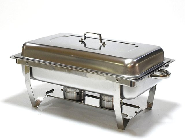 Nensit Chafing Dish Buffet Set mit 2 Schalen aus Edelstahl in Silber für Hotel und Restaurant - Bild 1