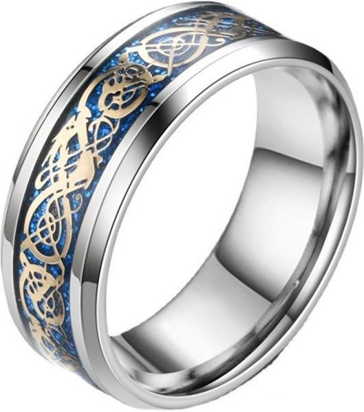 Drachenring Edelstahl, Schwarz, Herren - Bild 1