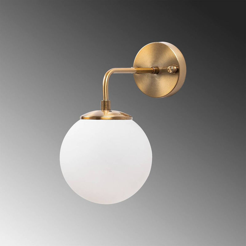 Opviq Wandleuchte Viran in Bronze aus Metall und Glas mit E14 Fassung, B/H/T: 27 x 25 x 27 cm - Bild 2