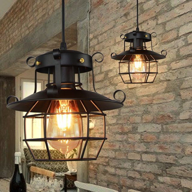 JOYINLED Industrielle Hängelampe im Retro-Stil für Restaurant und Bar, Schwarz, Metall - Bild 1