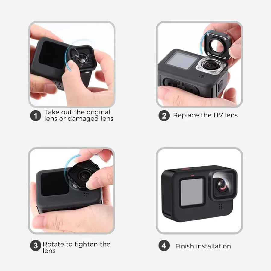 UV-Objektiv Ersatz-Schutzglasabdeckung für GoPro Hero 13 12 11 10 9 Action-Kameras - Bild 6