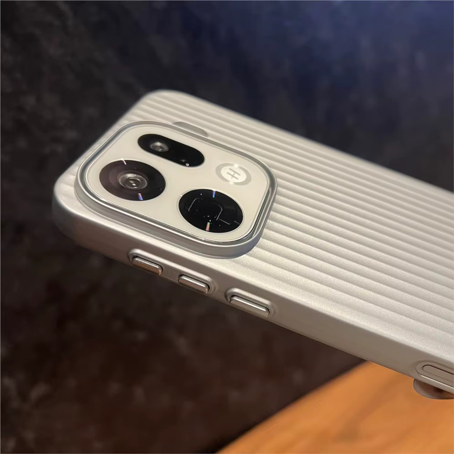 Oppo Handyhülle mit 3D-Streifen-Design und Metall-Lackierung in Schwarz für FIND X9, X8, S Pro und Ultra - Bild 2
