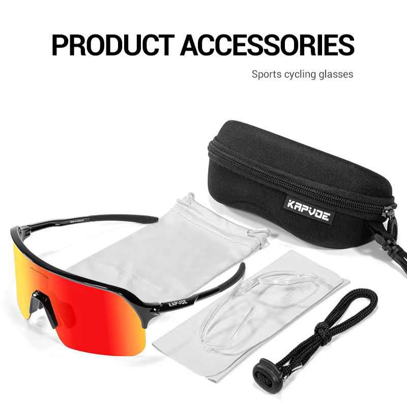 KAPVOE Sonnenbrille, Sportsonnenbrille, Vollrand, Kunststoff, Unisex, Schwarz - Bild 4