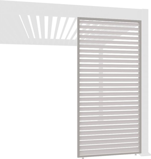 Weide Horizontale Lamellenwand für Pergola aus Aluminium in Ivory Sand, Breite: 123 cm - Bild 1
