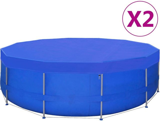 2er-Set vidaXL Poolabdeckungen aus PE, rund, blau, Durchmesser: 460 cm - Bild 3