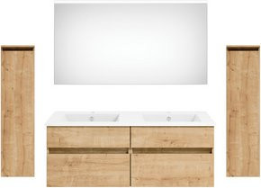 Get2You Badmöbel-Set twenty one, 6-teilig, Waschbecken, modern, braun und weiß, B/H/T: 122 x 1,5 x 51 cm - Bild 1