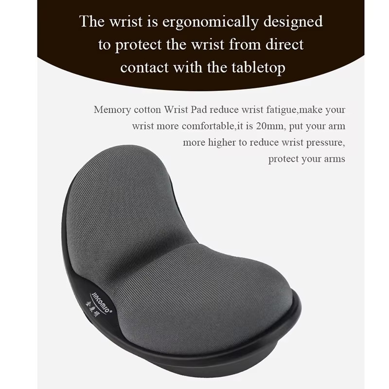 Ergonomisches Himolins Memory Foam Mauspad mit Handgelenkstütze und Anti-Rutsch-Unterseite in Schwarz - Bild 3