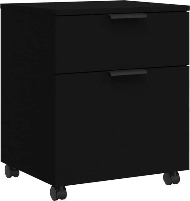 DELUKE Rollcontainer MOSAB Rollbar Schwarz, Rollbarer Schubladenschrank und Nachttisch mit Rollen, B/T/H: 45 x 38 x 54 cm - Bild 1