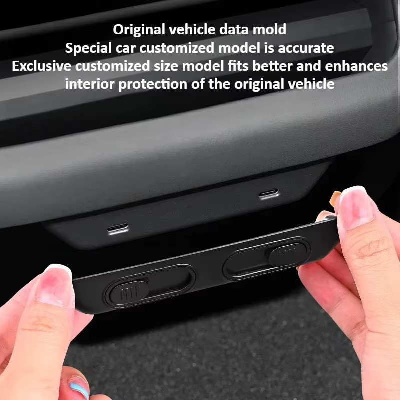 YouGallop Staubschutz für Tesla Model 3 Highland und Model Y Juniper USB-C Ladeanschluss am hinteren Luftauslass in Schwarz oder Beige - Bild 2