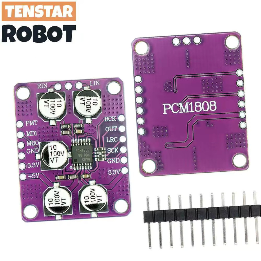TENSTAR PCM1808 Audio Stereo ADC Decoder Modul mit 24bit und 105dB SNR in Lila - Bild 2