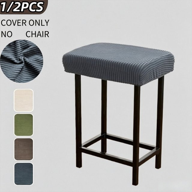 Yupartex Barhocker-Bezug in Braun oder Grau, elastischer und rutschfester Stuhlsitzschutz, waschbar und modern - Bild 1
