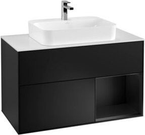 V&B Waschtischunterschrank Finion 100 Wandbeleuchtung in Blau lackiert B/T/H: 100 x 50,1 x 50,1 cm - Bild 1