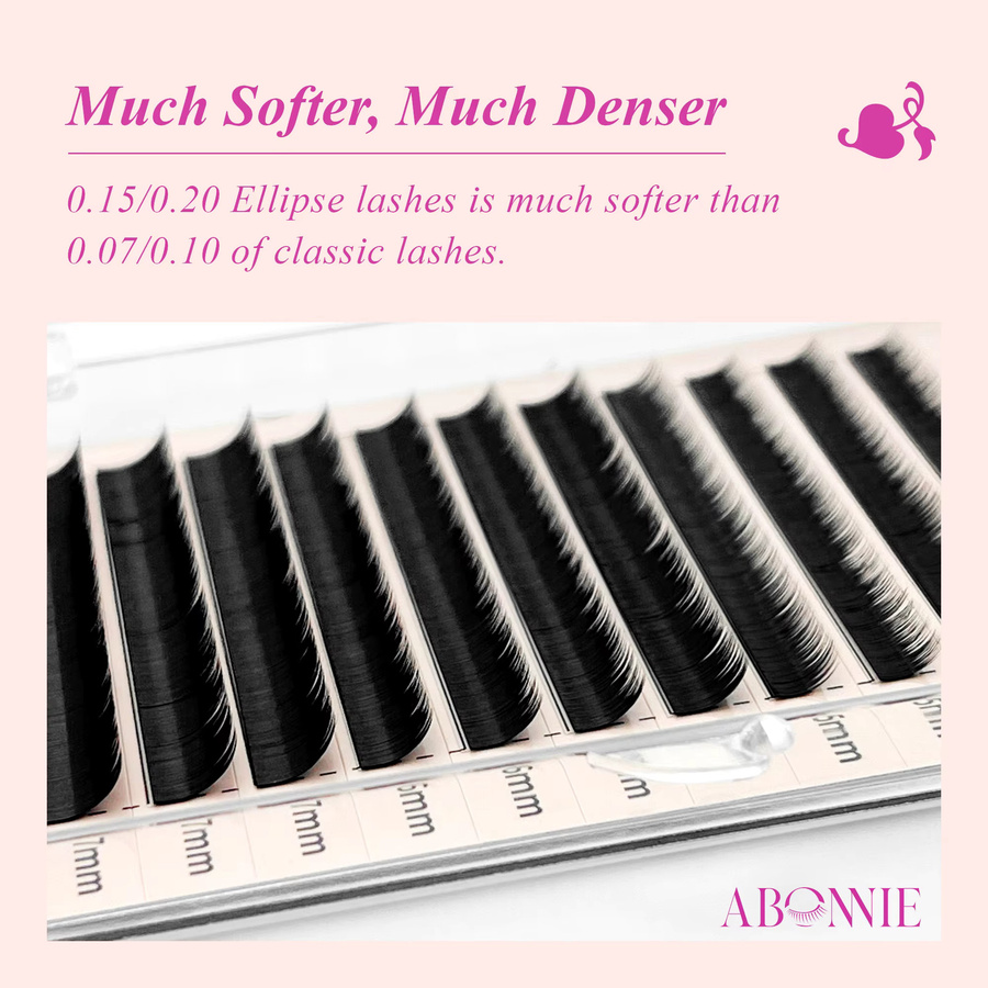 Abonnie Cilios Ellipse Bottom Lashes Wimpernverlängerung, mattschwarz, 5–7 mm - Bild 5