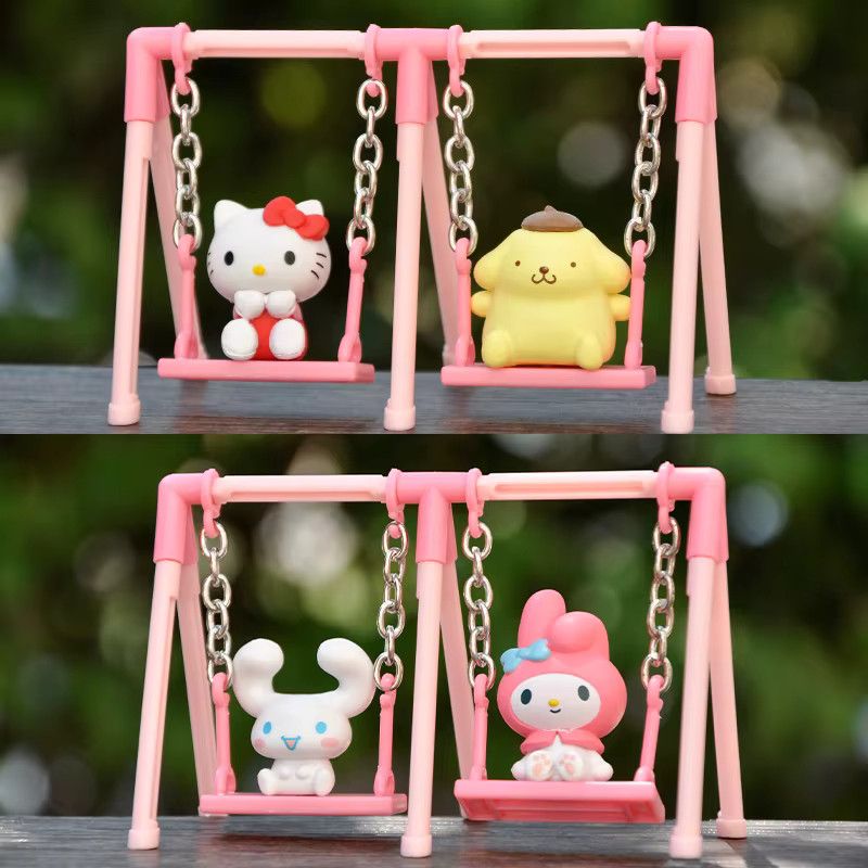 Sanrio Gashapon Schaukel-Actionfiguren Sammlung für Kinder mit Hello Kitty, Pompompurin, Cinnamoroll und My Melody - Bild 2