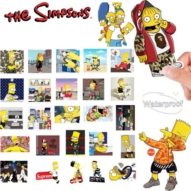 The Simpsons Bart und Maggie, Aufkleber, Wasserfest, Bunt - Bild 1