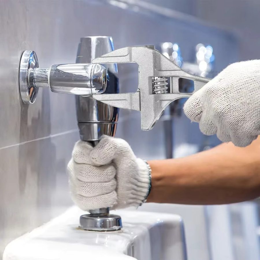 Badezimmer-Rohrschlüssel aus Aluminiumlegierung in Silber für Abflussrohre und Sanitärarmaturen - Bild 4