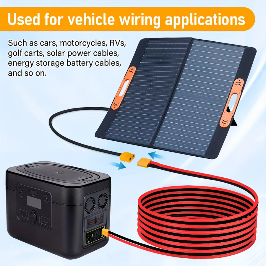 JMUYTOP XT60 Stecker auf Buchse Verlängerungskabel für Solarpanels, 3 m Länge, 4mm2 12AWG, kompatibel mit LifePO4 EF ECOFLOW und Anker Powerstation - Bild 5