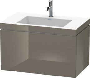 Duravit L-Cube Waschtischunterschrank wandhängend in Grau Hochglanz B/T/H: 80 x 48 x 50 cm - Bild 1