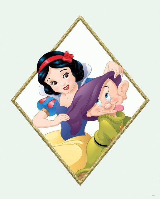 Komar Wandbild Snow White & Dopey Kinderwelten, bunt, B/H: 40 x 50 cm - Bild 1
