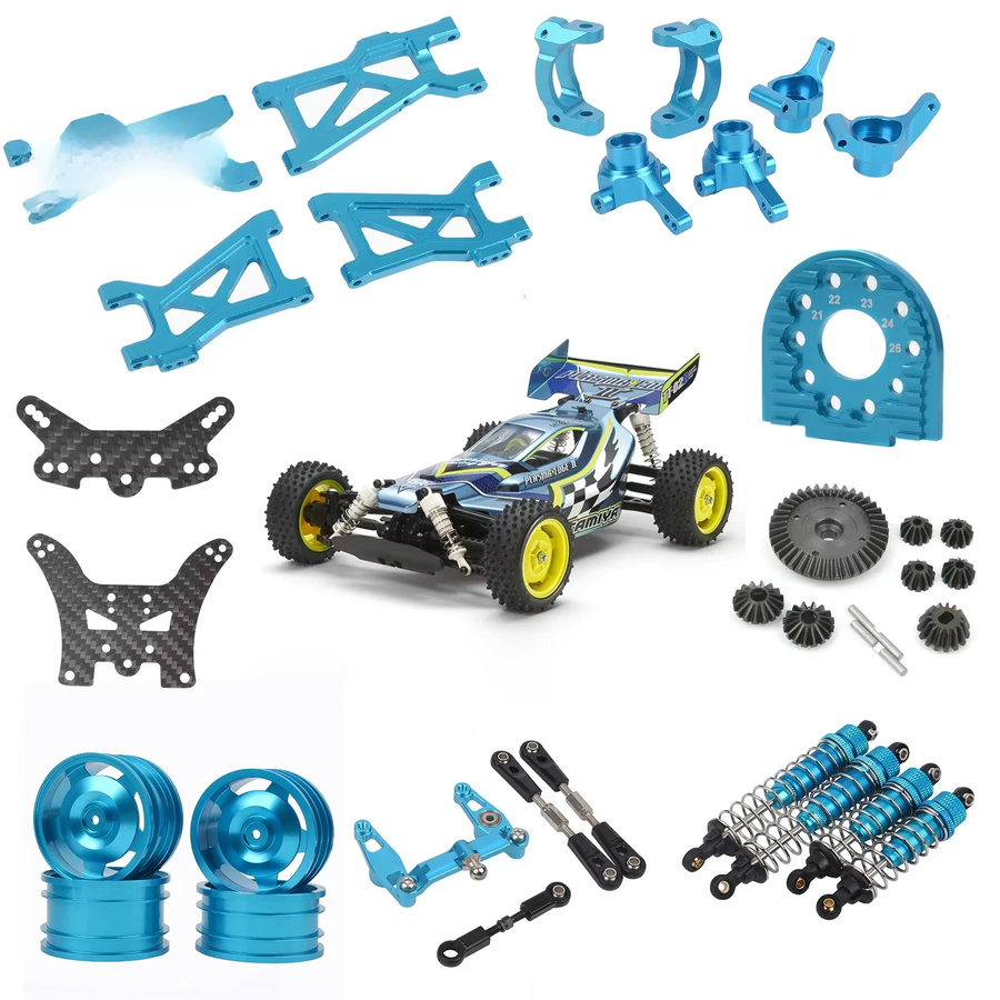 Tamiya TT-02B Chassis Upgrade Teile, Zubehör, Blau, Metall - Bild 6