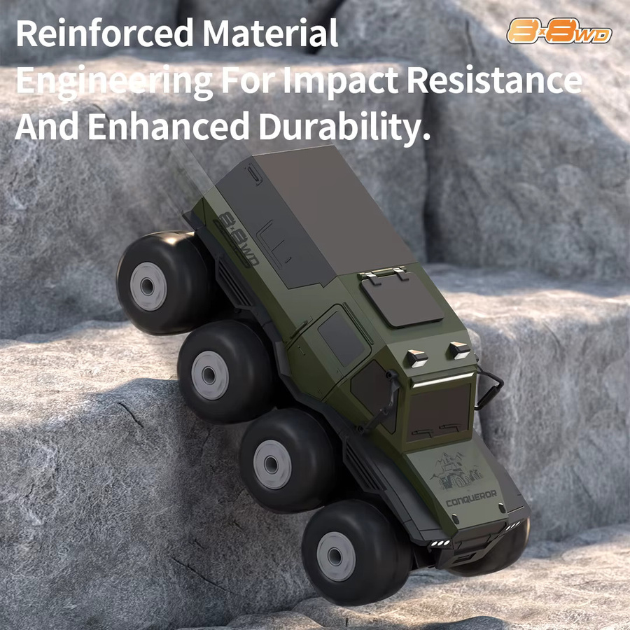 Fremego RC Auto, Amphibisches Ferngesteuertes Offroad-Allgelände-Jeep, grün - Bild 2