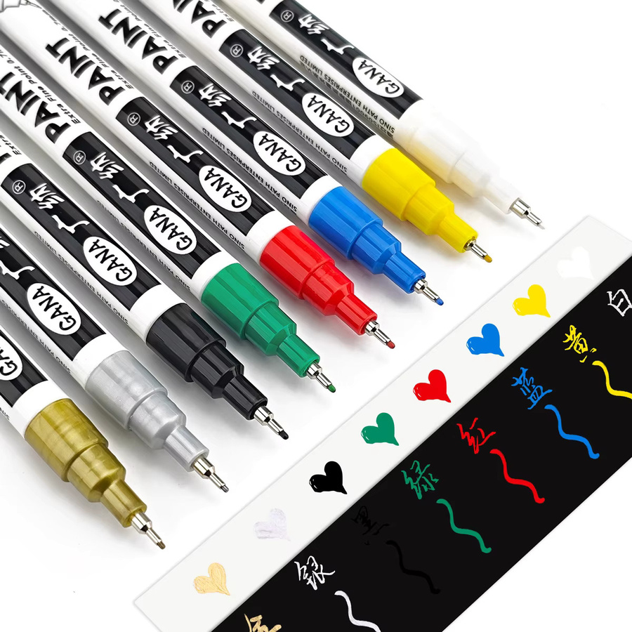 Permanente Acryl-Farbmarker Set mit extra feiner 0,7 mm Spitze für Steinmalerei, Keramik, Glas, Holz und Leinwand in Schwarz und Multicolour - Bild 3