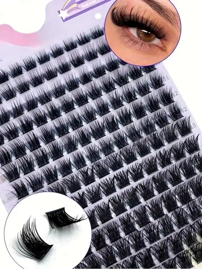 LIMEIKAI Faux Nerz Wimpern Cluster, 168 Stück, D Curling, 9-16mm, Unisex - Bild 7