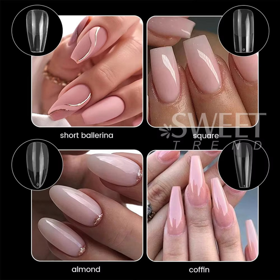 SWEET TREND Nagelspitzen, Acryl, quadratisch, matt, 550 Stück, Unisex - Bild 3