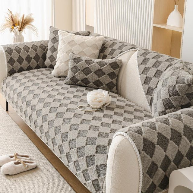 Sofakissen von Household supplies MH in Beige, Modern Minimalistisch, Verdickt und Warm für den Winter, Quadratisch, B/T/H: 70 x 70 x 70 cm - Bild 1