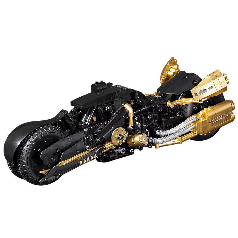 JAKI Cyberpunk Mini Motorrad Baustein Set 1:8 Schwarz Sci-Fi Spielzeugmodell für Bastler ab 14 Jahren - Bild 3