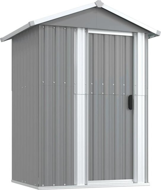 Yiwydaa Gartenschuppen aus verzinktem Stahl in Grau mit Schiebetür, B/T/H: 126 x 97,5 x 177 cm - Bild 1
