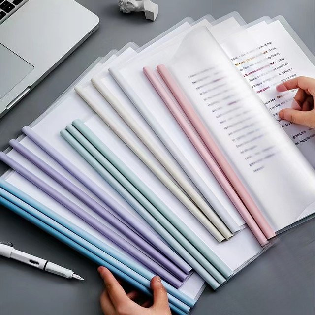 5 Stück Ausziehclips in Tropfenform für A4 Ordner, Farbverlauf transparent - Bild 1