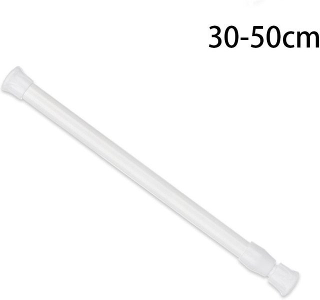 Binchi Outdoor Equipment Teleskop-Gardinenstange aus Metall, ausziehbare Spannschiene für Vorhänge und Netze, Farbe: Weiß, Breite: 30-110 cm - Bild 1