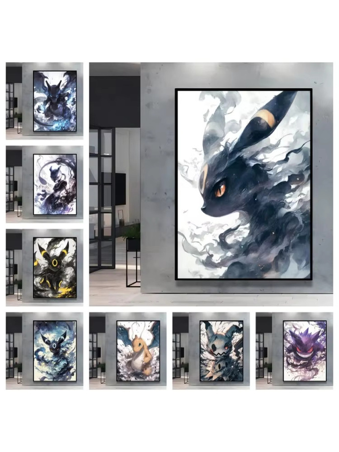 KAYOU Rahmenloses Leinwandgemälde Pokemon Umbreon Illustration in Mehrfarbig Modernem Design - Bild 3