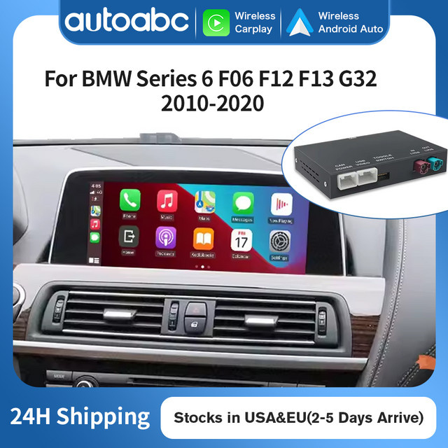 AUTOABC Wireless CarPlay und Android Auto GPS Decoder Modul für BMW 6er Serie F06 F12 F13 G32 (2010-2020) CIC NBT EVO in Schwarz - Bild 1